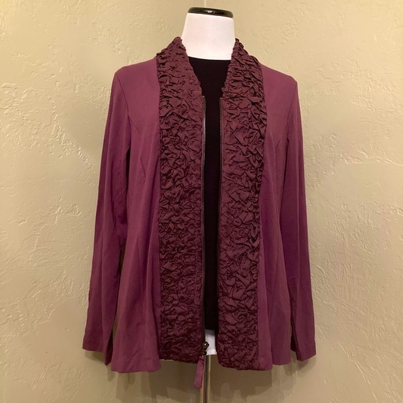 George Simonton Jackets & Blazers - George Simonton Business Jacket with Sewn Ruffle and Zipper Size Large